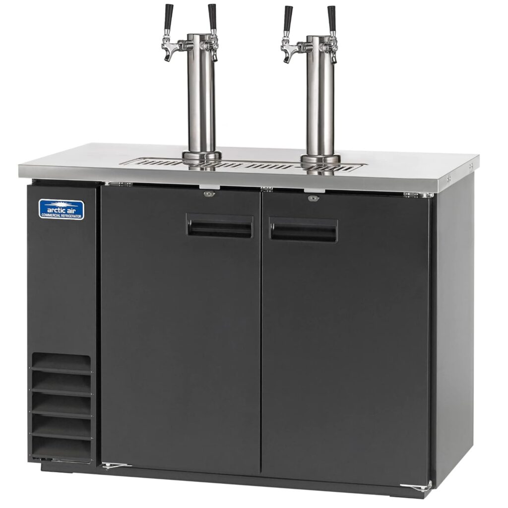 Arctic Air ADD48R-2 49-Inch Double-Tap Direct Draw Draft Beer Cooler/Dispenser/Kegerator, Black, 115v