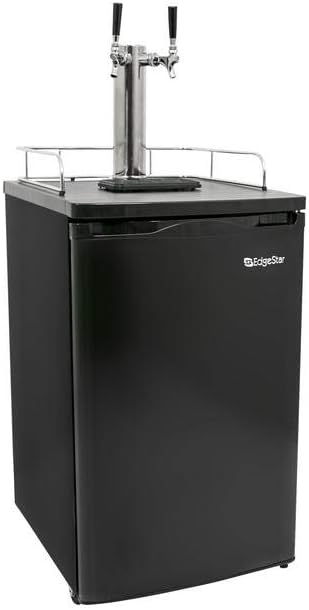 EdgeStar KC2000TWIN Full Size Dual Tap Kegerator  Draft Beer Dispenser - Black