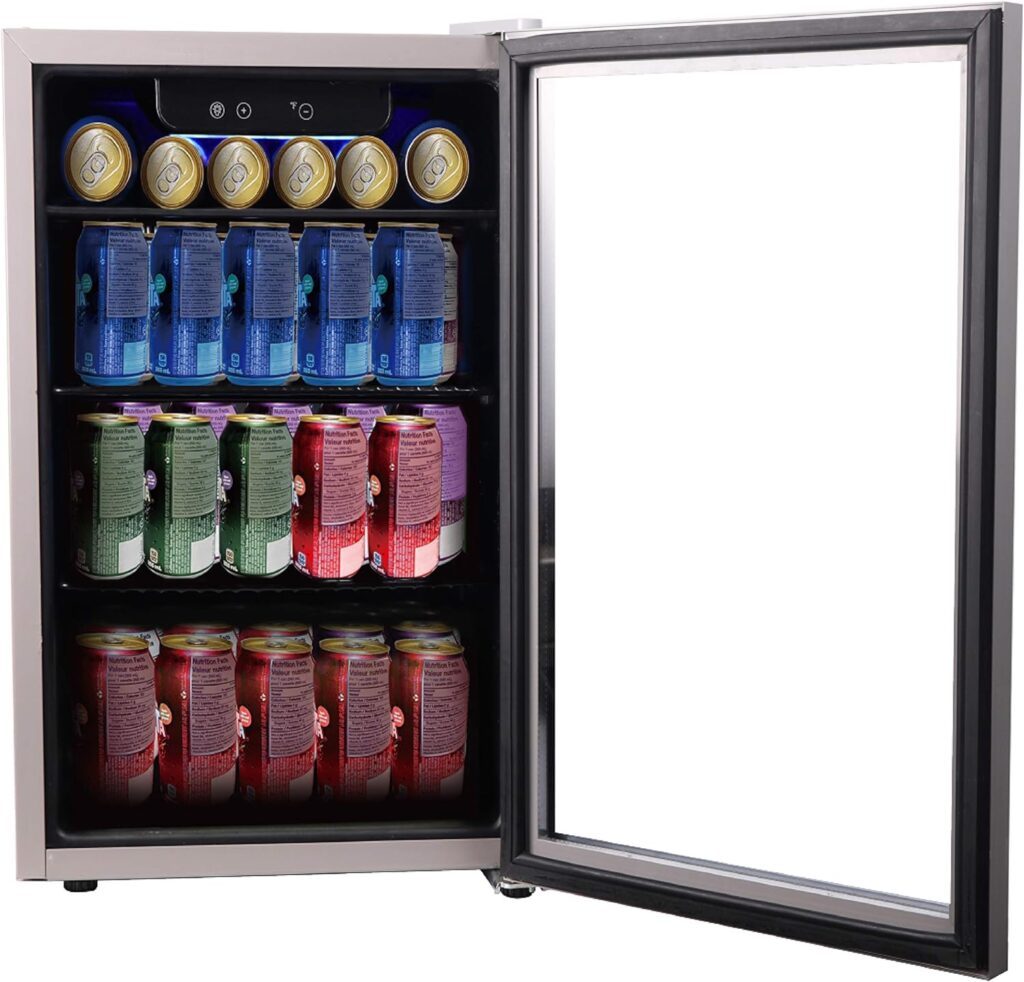 FRIGIDAIRE EFMIS9000-AMZ Freestanding Beverage Center Fridge-Fits 25 Bottles OR 88 Cans, Black