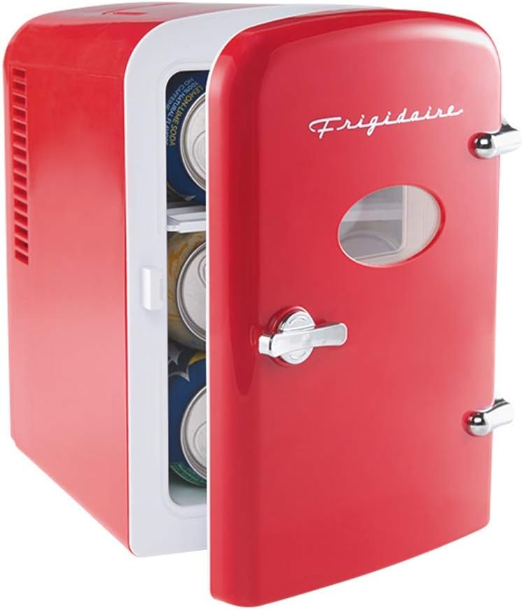 Frigidaire Pink EFMIS129- AMZ EFMIS129 Mini Portable Fridge, 4 litres Capacity Chills Six 12oz Cans, 100% Freon-Free  Eco Friendly, Beverage Cooler