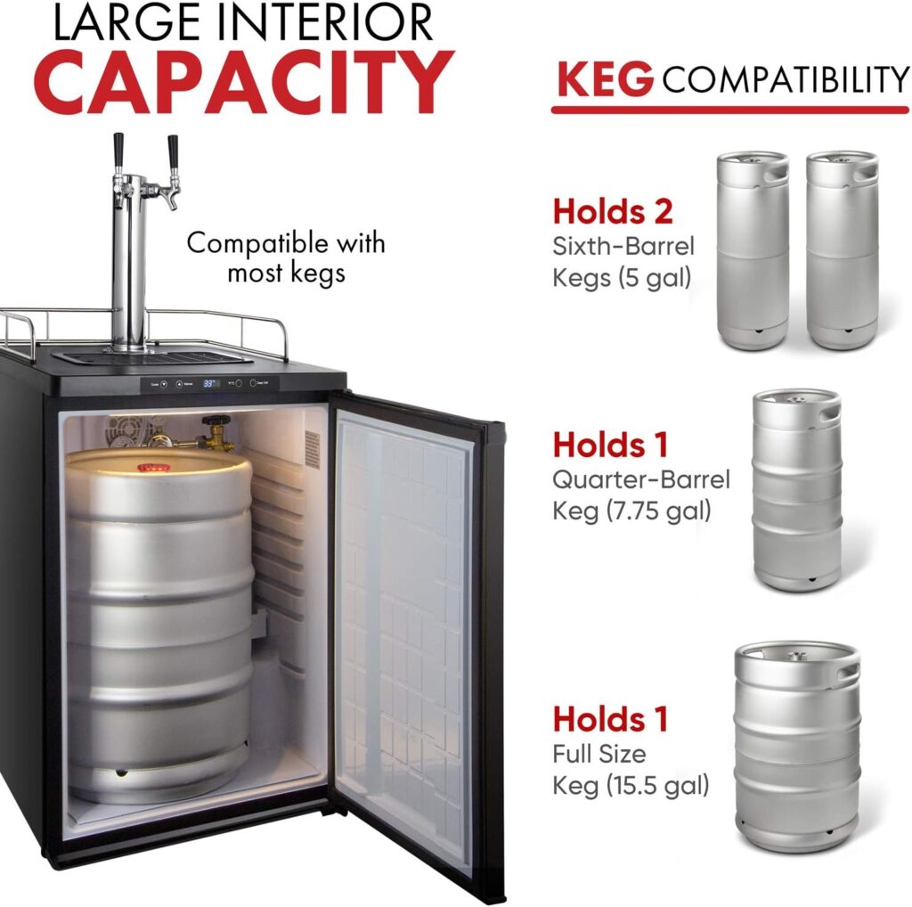 Kegco Kegerator, Dual Tap, Stainless Steel
