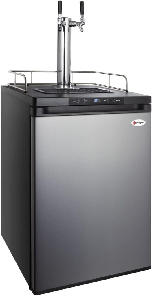 Kegco Kegerator, Dual Tap, Stainless Steel