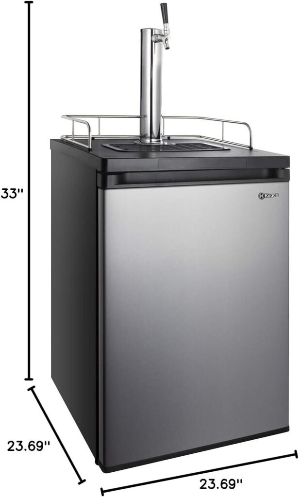 Kegco Kegerator Full Size Keg Refrigerator - Single Faucet - D System, Stainless Steel