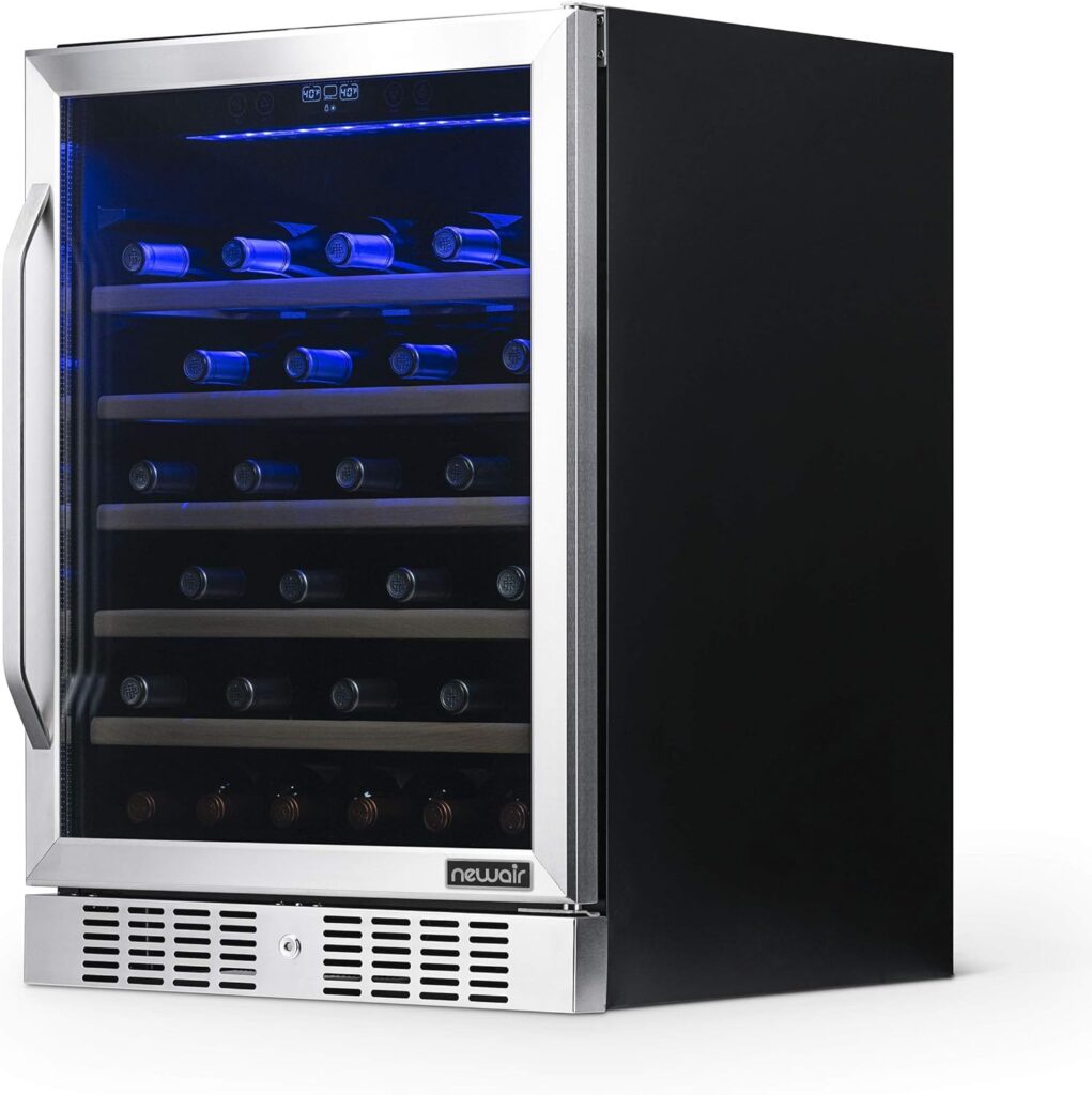 NewAir 6 Built-In 7 Bottle Wine Fridge, Stainless Steel