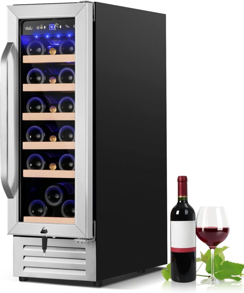 Velivi Wine and Beverage Refrigerator Upgraded, 24 Inch Beverage Refrigerator Cooler Dual Zone with Glass Door, Under CounterFreestanding Beverage Fridge with Large Capacity, Advanced Cooling System